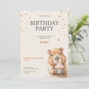 Capybara Birthday Invitation • Cute First Birthday