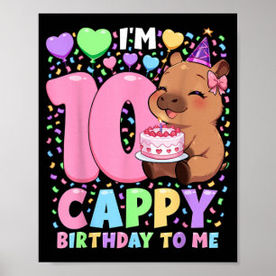 Capybara Birthday Shirt _ Kawaii Girl Capybara Poster