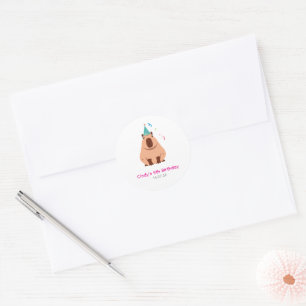 Capybara birthday sticker