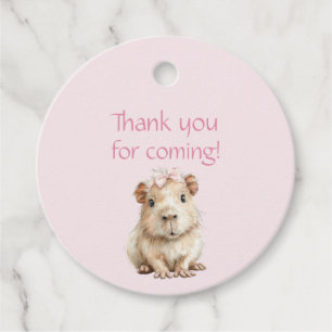 Capybara Birthday Thank You Favour Tags
