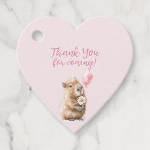 Capybara Birthday Thank You Favour Tags