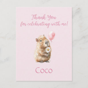 Capybara Birthday Thank You Postcard