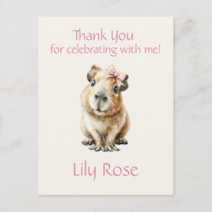 Capybara Birthday Thank You Postcard