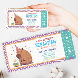 Capybara Birthday ticket Invitation<br><div class="desc">Celebrate your child's birthday in style with our uniquely designed Capybara Birthday Ticket Invitations! Each invitation is carefully crafted to mimic a real event ticket, adding an extra layer of excitement to your party planning. These invitations are perfect for any child (or adult!) who loves animals and wants to add...</div>