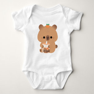 Capybara Boba Baby Bodysuit