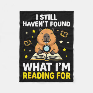 Capybara books cute men women kids reading  fleece blanket