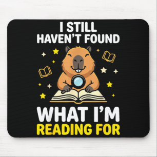 Capybara books cute men women kids reading mouse mat