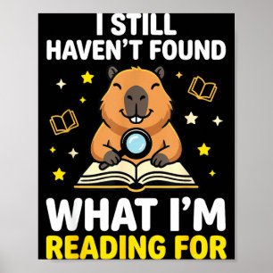 Capybara books cute men women kids reading poster