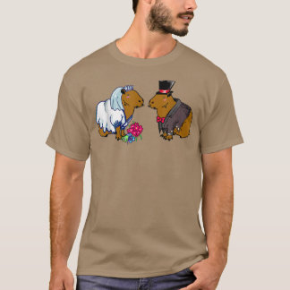 Capybara Bride & Groom Wedding Illustration436 T-Shirt