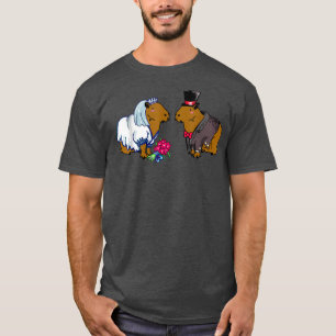 Capybara Bride & Groom Wedding Illustration T-Shirt