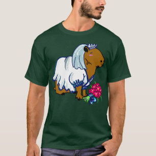 Capybara Bride in A Wedding Dress Illustration Pre T-Shirt