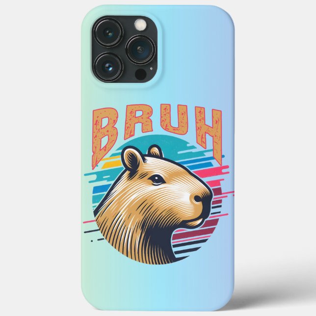 Capybara Bruh Funny Bruh Capybara Lovers Men Kids Case-Mate iPhone Case (Back)