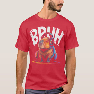 Capybara Bruh Headphone Video Game funny T-Shirt