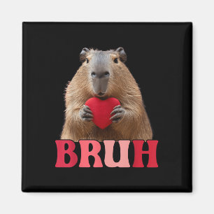 Capybara Bruh Meme Funny Saying Teens Boys Valenti Magnet