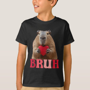 Capybara Bruh Meme Funny Saying Teens Boys Valenti T-Shirt