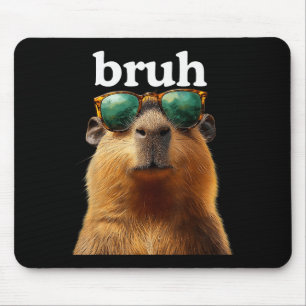 Capybara Bruh With Sungles Funny Meme Lovers Men W Mouse Mat