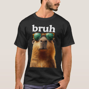 Capybara Bruh With Sungles Funny Meme Lovers Men W T-Shirt