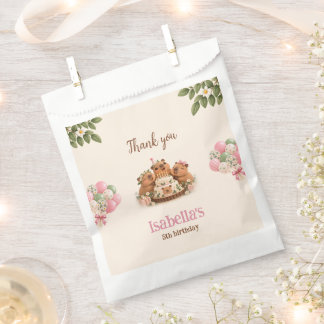 Capybara Capy Party Cute Pink Kawaii Girl Birthday Favour Bags