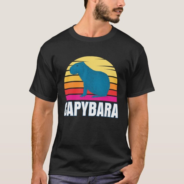 Capybara  Capybara  Rodent Pet Animal Sunset T-Shirt (Front)