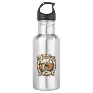 Capybara Cat Capybara Chill Cat Vintage Vector Art 532 Ml Water Bottle