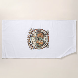 Capybara Cat Capybara Chill Cat Vintage Vector Art Beach Towel