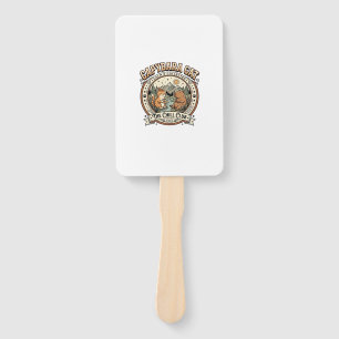 Capybara Cat Capybara Chill Cat Vintage Vector Art Hand Fan