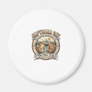 Capybara Cat Capybara Chill Cat Vintage Vector Art Magnet