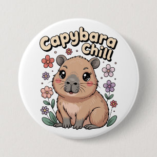 Capybara Chill 7.5 Cm Round Badge