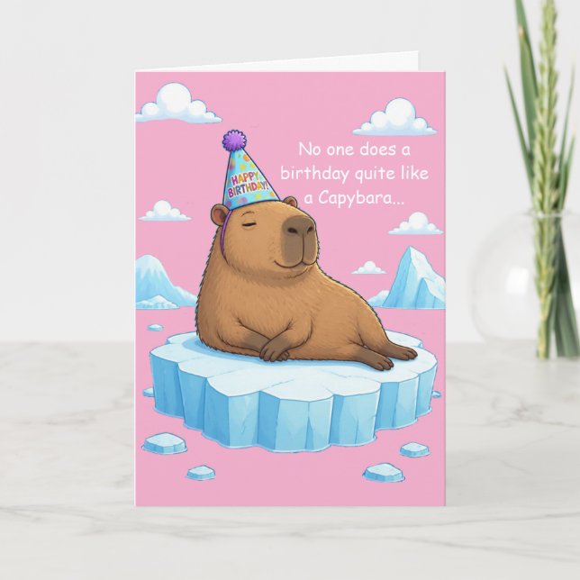 Capybara Chill Birthday Greeting Card (Front)
