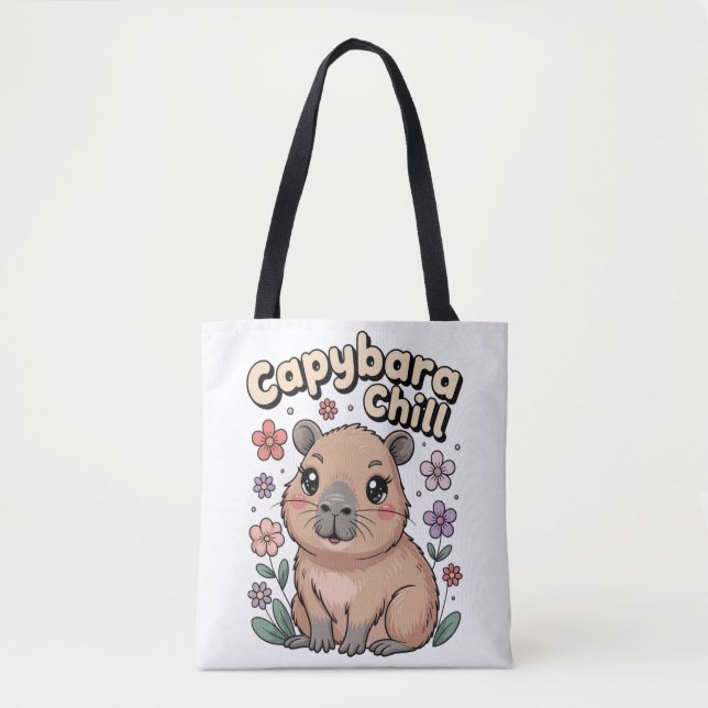 Capybara Chill Tote Bag (Front)