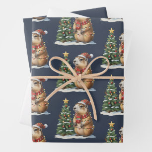 Capybara Christmas Cappy Animal Lover Xmas Wrapping Paper Sheet