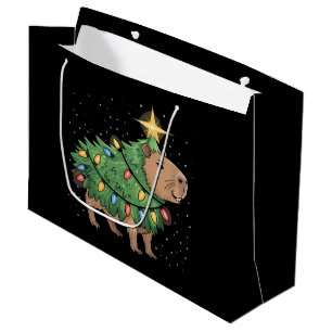 Capybara Christmas Gifts Capy Funny Xmas Tree Large Gift Bag