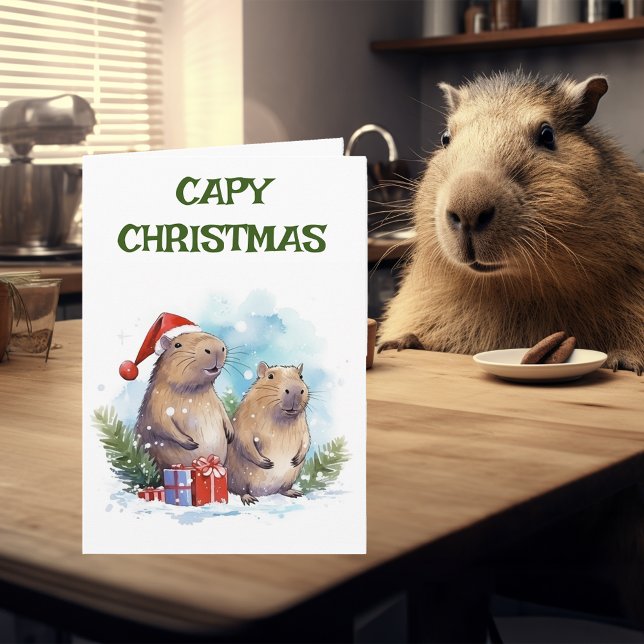 Capybara Christmas Holiday Capy Card (Creator Uploaded)