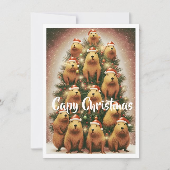 Capybara Christmas  Holiday Card (Front)