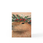 Capybara Christmas Holly Baby Breath Flower Crown