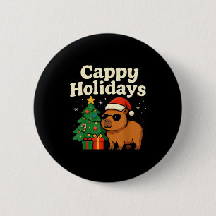 Capybara Christmas Shirt, Funny Capy Holidays  6 Cm Round Badge