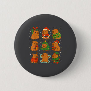 Capybara Christmas Shirt, Funny Capy Holidays  6 Cm Round Badge