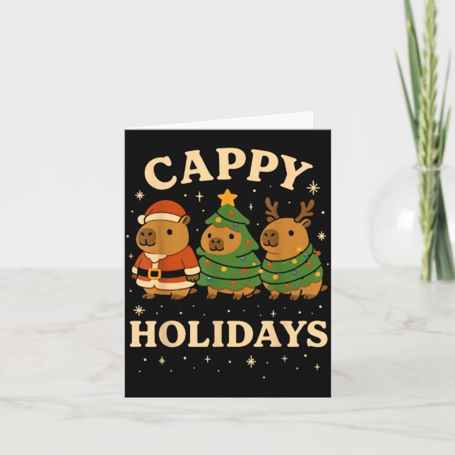 Capybara Christmas Shirt, Funny Capy Holidays  Card (Front)