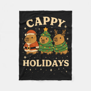 Capybara Christmas Shirt, Funny Capy Holidays  Fleece Blanket