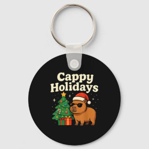 Capybara Christmas Shirt, Funny Capy Holidays  Key Ring