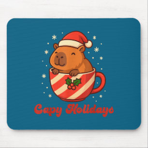 Capybara Christmas Shirt, Funny Capy Holidays Mouse Mat