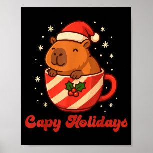 Capybara Christmas Shirt, Funny Capy Holidays  Poster