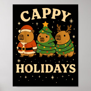 Capybara Christmas Shirt, Funny Capy Holidays  Poster