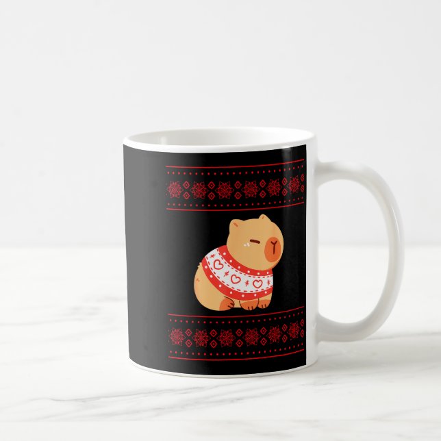 Capybara Christmas Sweater  Coffee Mug (Right)