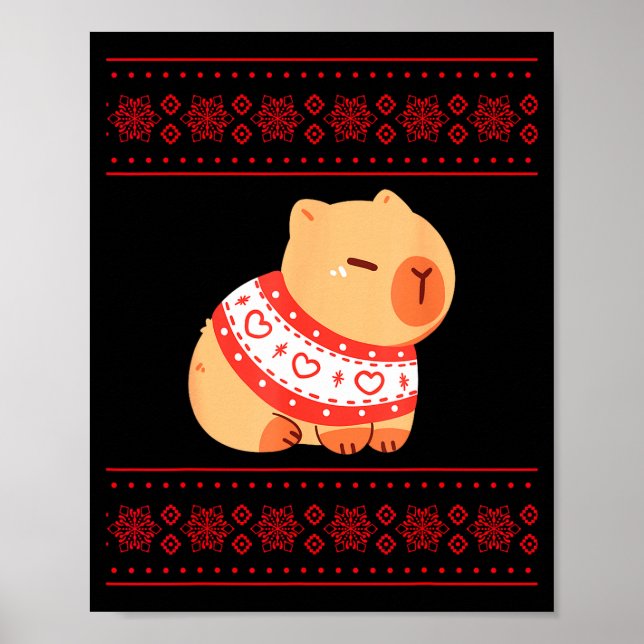 Capybara Christmas Sweater  Poster (Front)