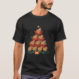 Capybara Christmas Tree Gift Funny Christmas Capyb T-Shirt