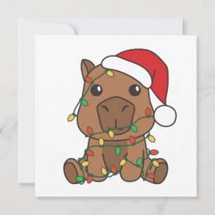 Capybara Christmas Winter Animals Holiday Card