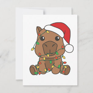 Capybara Christmas Winter Animals Holiday Card