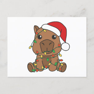 Capybara Christmas Winter Animals Holiday Postcard