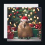 "Capybara Claus: A Festive Bokeh Wonderland"<br><div class="desc">This image captures the cozy,  holiday scene with the capybara in a Santa hat,  surrounded by presents and a dreamy bokeh backdrop.</div>